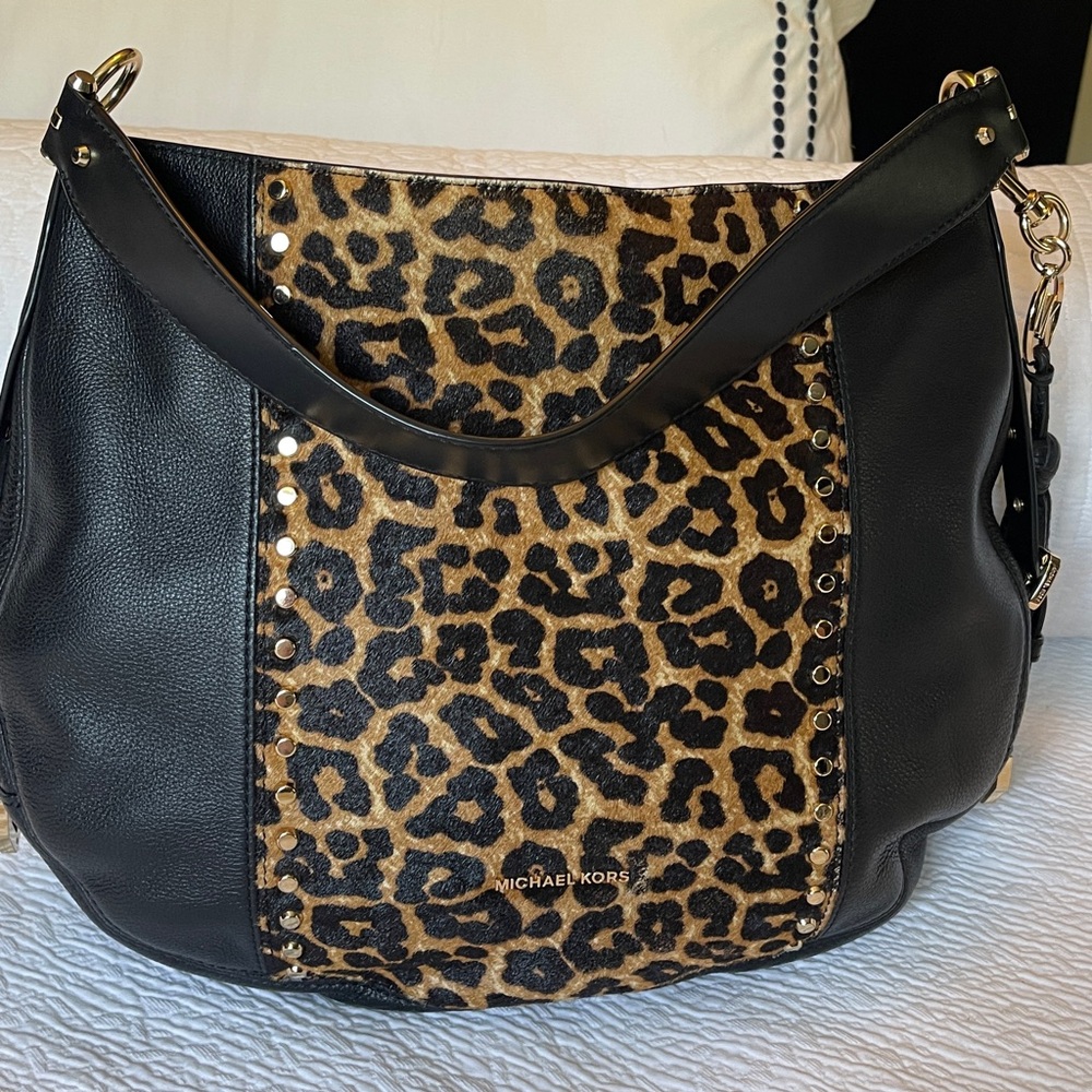 Michael Kors bag with leopard detail
